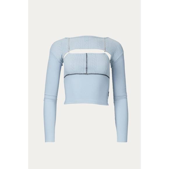 NEW ZEMETA dia two-piece cable-knit set in sky - Picture 2 of 3